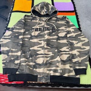 Hoodie Jacket Sweater Mecca Platoon Size Mens XL Camo Full Zip